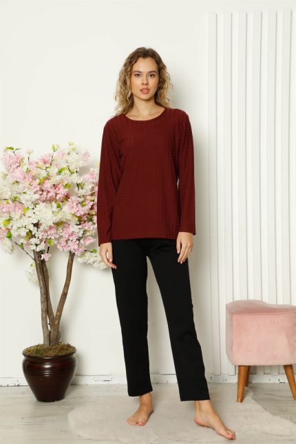 Modelisse - Kadın Penye Uzun Kol Pijama Takım 4111