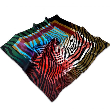 Aker Defolu Bordo Zebra Desen Sura İpek Eşarp 30374