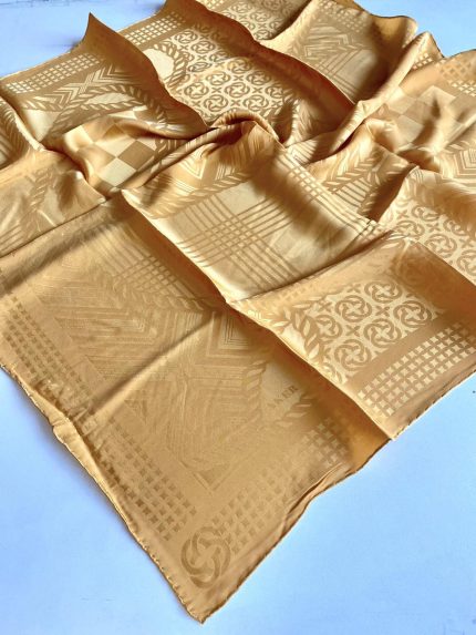 Aker Defolu Sura İpek Eşarp 39359 Bal Sarısı Düz Renk