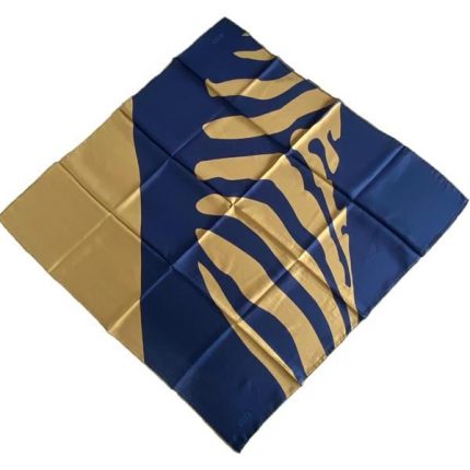 Aker Defolu Tivil İpek Eşarp 35911 Lacivert-Gold