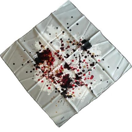 Aker Defolu Tivil İpek Eşarp 38063 Gri Karışık Desen