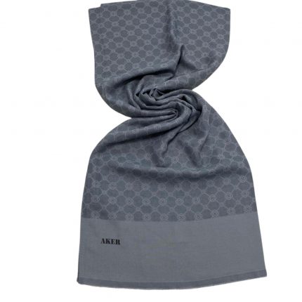 Aker Elegance Şal Gri Monogram Desenli 1090100-972