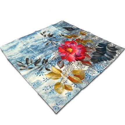 Aker Krem Karma Desen Tivil İpek Eşarp 8824713-914