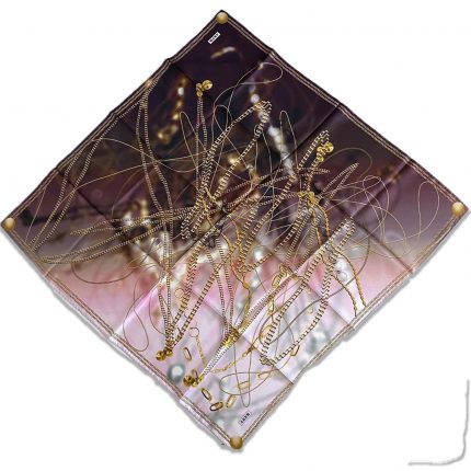 Aker Pudra-Gold Karma Desen Tivil İpek Eşarp 35279