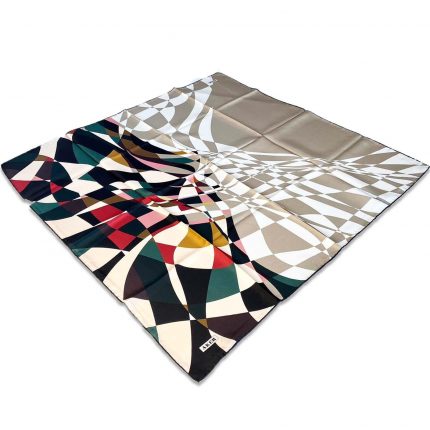 Aker Siyah Geometrik Desen Tivil İpek Eşarp 8550713-913