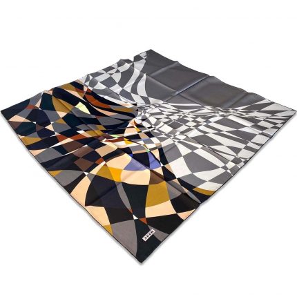 Aker Siyah Geometrik Desen Tivil İpek Eşarp 8550713-915