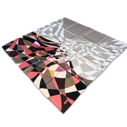Aker Siyah Geometrik Desen Tivil İpek Eşarp 8550713-971