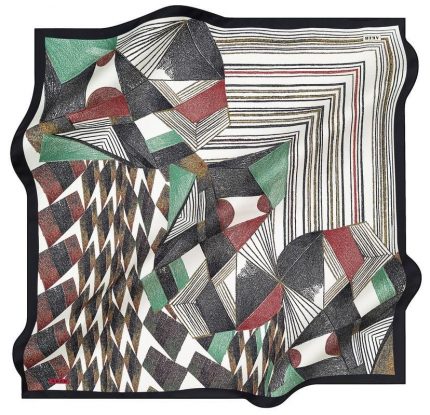 Aker Siyah-Krem Geometrik Desen Tivil İpek Eşarp 8413713-911