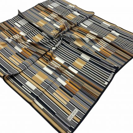 Aker Siyah-Krem Geometrik Desenli Sport Tivil Eşarp 3410797-914
