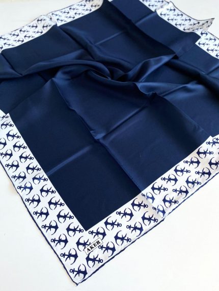Aker Tivil İpek Eşarp 8700713-921 47505 Lacivert Çapa Desen