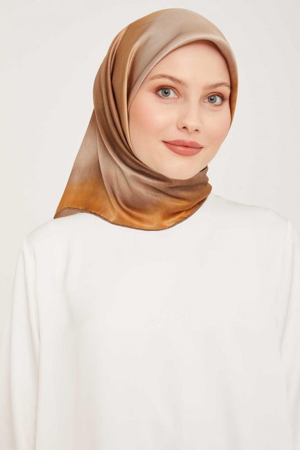 Armine Camel Degrade Geçişli Tivil İpek Eşarp 9051-10