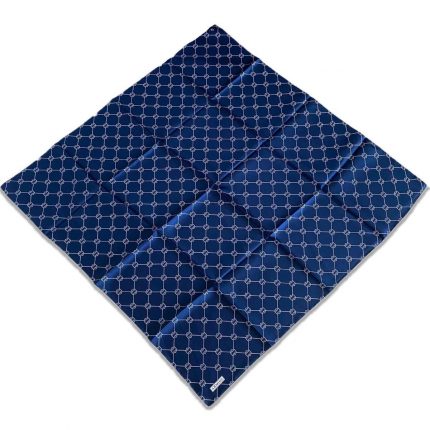 Armine Lacivert Monogram Desen Sura İpek Eşarp 9178-02