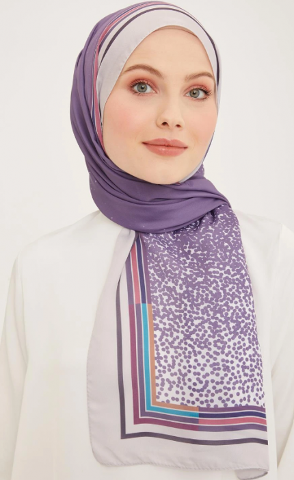 Armine Life Şal 5368-09 Mor Karışık Desen