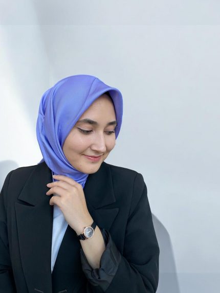 Armine Lila Düz Renk Tivil İpek Eşarp 10D02-84