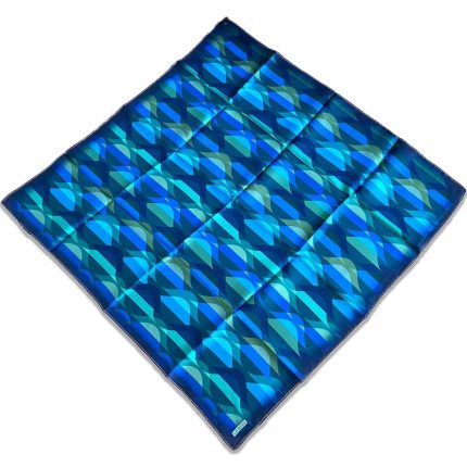 Armine Mavi Geometrik Desen Sura İpek Eşarp 9169-33
