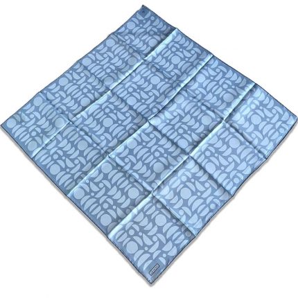 Armine Mavi Geometrik Desen Tivil İpek Eşarp 9174-32