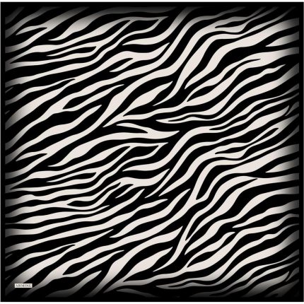 Armine Nostalji Siyah-Beyaz Zebra Desen Sura İpek Eşarp 8274-01