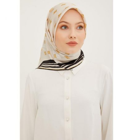 Armine Nostalji Sura İpek 8959-02 Krem Siyah