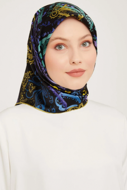 Armine Nostalji Sura İpek 9037-52 Siyah Mor