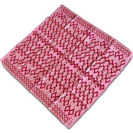 Armine Pembe Geometrik Desen Sura İpek Eşarp 9172-01
