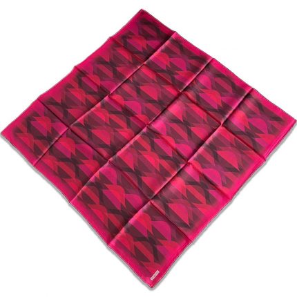Armine Pembe Geometrik Desen Sura İpek Eşarp 9169-03