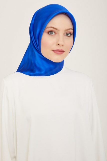 Armine Saks Mavi Çizgili Degrade Desen Tivil İpek Eşarp 9150-83
