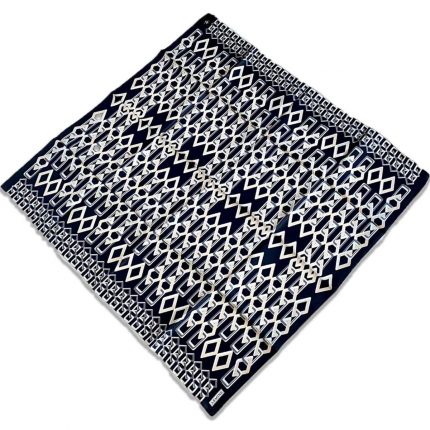 Armine Siyah Geometrik Desen Tivil İpek Eşarp 9172-85
