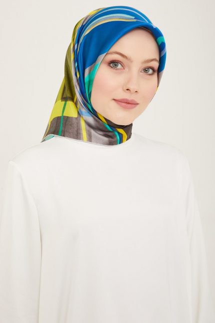 Armine Siyah Karma Desen Sura İpek Eşarp 9147-53