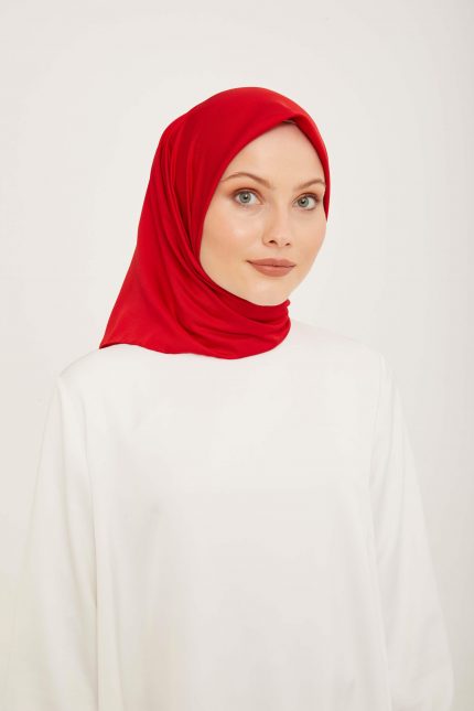 Armine Sport Kırmızı Düz Renk Fon Eşarp 877