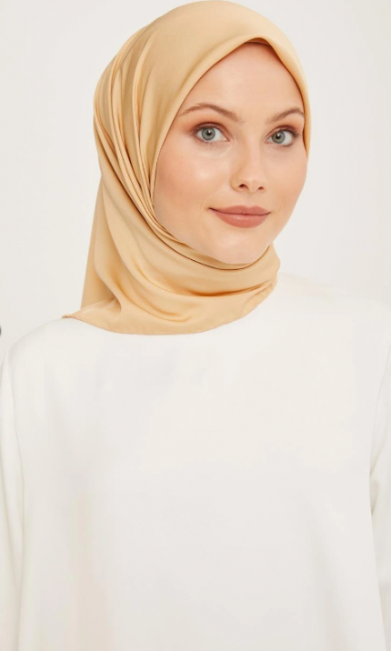Armine Sport Krem Düz Renk Fon Eşarp 323