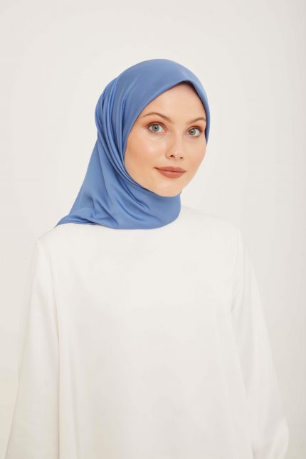 Armine Sport Mavi Düz Renk Fon Eşarp 363