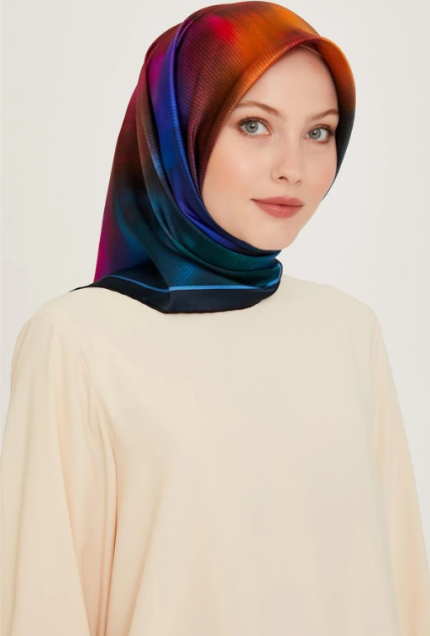 Armine Sura İpek Eşarp 9233-52 Pembe Karışık Desen