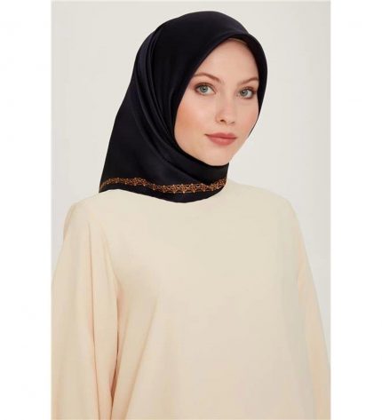 Armine Sura İpek Eşarp 9260-09 Lacivert Karışık Desen