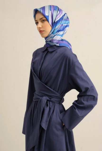 Armine Tivil İpek Eşarp 9306-06 Mor Karışık Desen
