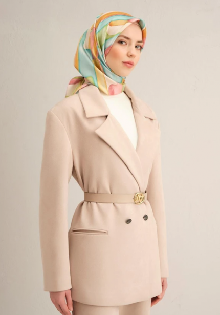 Armine Tivil İpek Eşarp 9306-37 Sarı Karışık Desen
