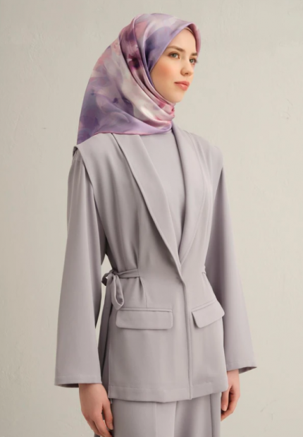 Armine Tivil İpek Eşarp 9310-51 Mor Karışık Desen