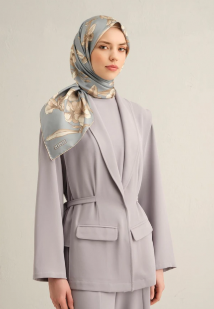 Armine Tivil İpek Eşarp 9324-09 Krem Karışık Desen