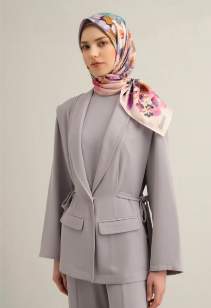 Armine Tivil İpek Eşarp 9334-39 Pudra Karışık Desen
