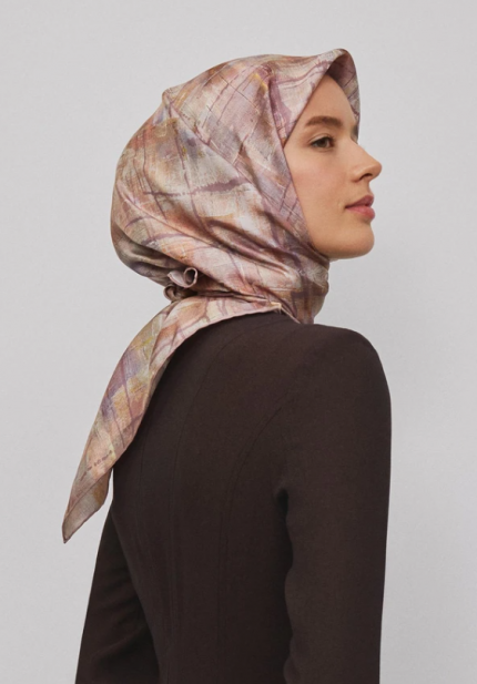 Armine Sura İpek Eşarp 9339-58 Sarı Karışık Desen
