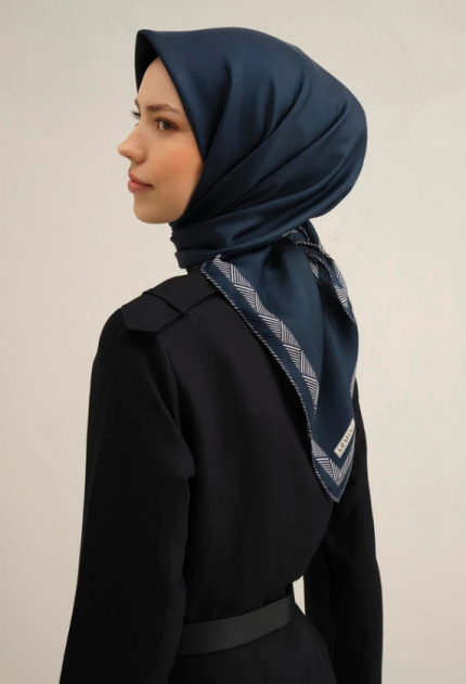 Armine Tivil İpek Eşarp 9357-04 Lacivert