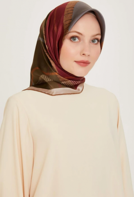 Armine Tivil İpek Eşarp 9206-07 Yeşil Karışık Desen