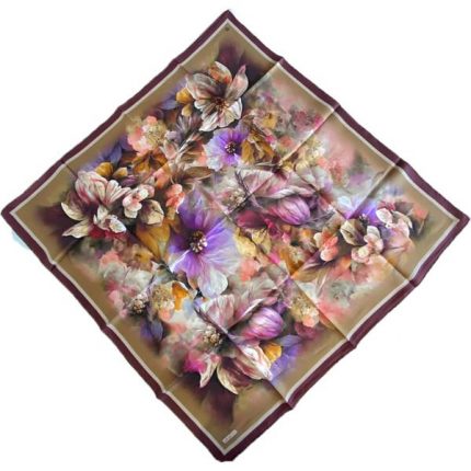 Armine Tivil İpek Eşarp 9211-05 Bordo Karışık Desen