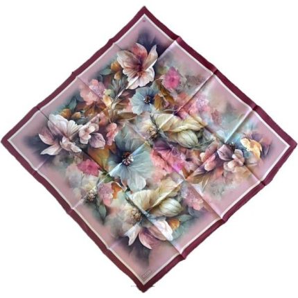 Armine Tivil İpek Eşarp 9211-34 Pembe  Karışık Desen