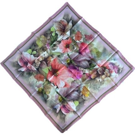 Armine Tivil İpek Eşarp 9211-40 Pembe  Karışık Desen