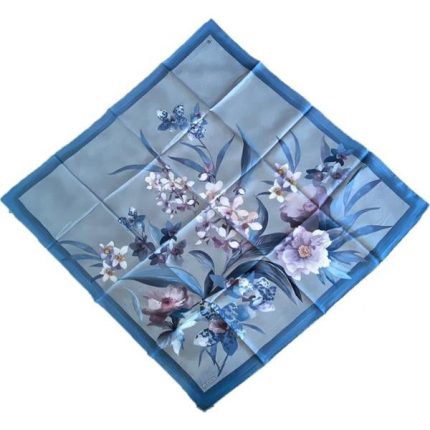 Armine Tivil İpek Eşarp 9215-37 Mavi Karışık Desen
