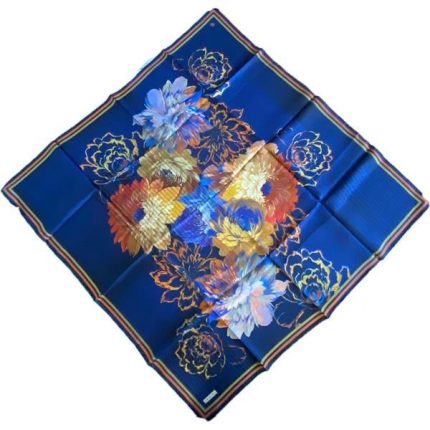 Armine Tivil İpek Eşarp 9220-07 Lacivert Karışık Desen