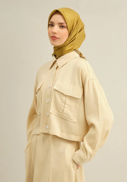 Armine Sura İpek Eşarp 9301-32 Yeşil Karışık Desen
