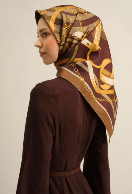 Armine Tivil İpek Eşarp 9315-51 Bordo Karışık Desen