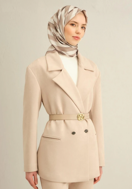 Armine Sura İpek Eşarp 9325-81 Beyaz Karışık Desen