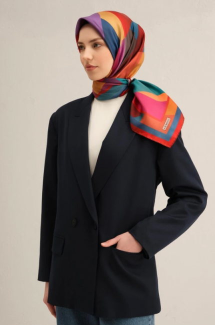 Armine Tivil İpek Eşarp 9331-80 Bordo Karışık Desen